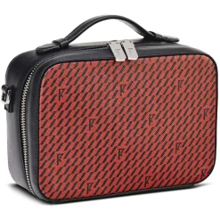 Maison Faret Sacs|Petit Sac en Toile enduite Pyla rouge/noir - 13x19x6.5 cm