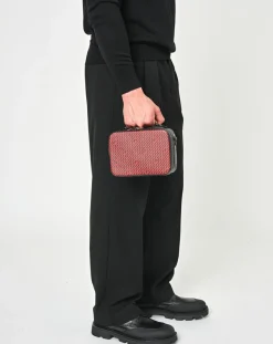 Maison Faret Sacs|Petit Sac en Toile enduite Pyla rouge/noir - 13x19x6.5 cm