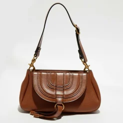 Chloé Sacs|Petit sac porté épaule en Cuir Marcie marron - 20x20x9 cm