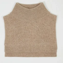 Cashmere Tribu Echarpes, Foulards|Plastron 100% Cachemire col montant en côtes Carla chestnut