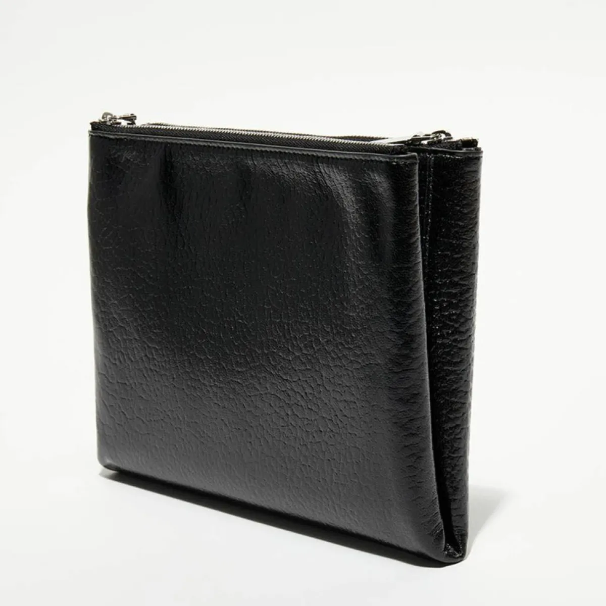 Alexander McQueen Pochettes|Pochette à barre transversale en Cuir noire - 17x22 cm