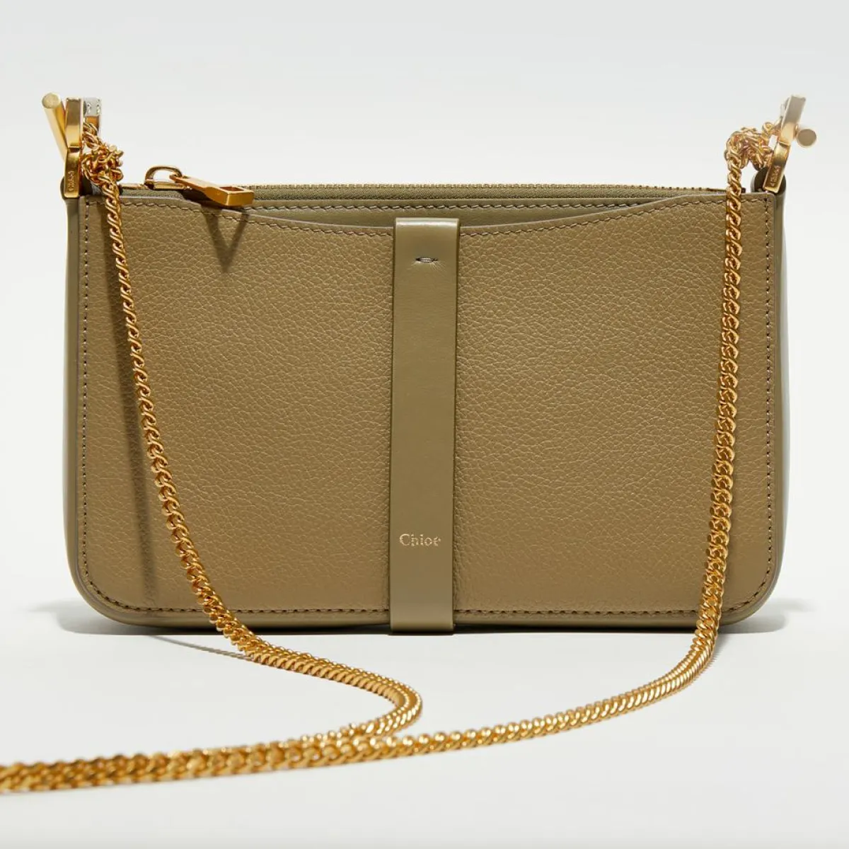 Chloé Pochettes|Pochette bandoulière en Cuir Pottery verte - 20x20x9 cm