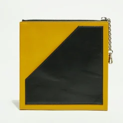 Marni Pochettes|Pochette en Cuir à main mousqueton moutarde - 18x19 cm