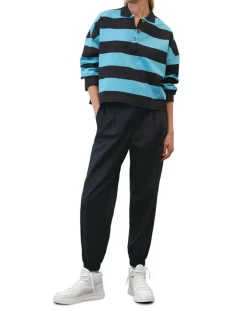 Marc O'Polo T-Shirts|Polo rayures rugby bleu/noir