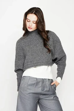 C&Jo Pulls|Poncho court col roulé loup