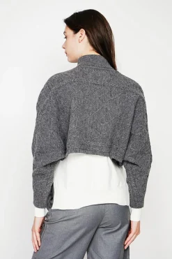 C&Jo Pulls|Poncho court col roulé loup