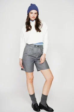 C&Jo Pulls|Poncho court col roulé naturel