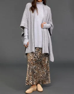 Lauren Vidal Gilets Et Cardigans|Poncho en Laine & Cachemire Roca gris