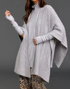 Lauren Vidal Gilets Et Cardigans|Poncho en Laine & Cachemire Roca gris