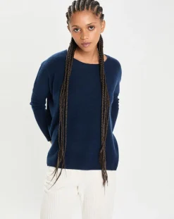 Cashmere Tribu Pulls|Poncho large 100% Cachemire col rond Alizée nuit