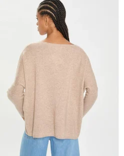 Cashmere Tribu Pulls|Poncho large 100% Cachemire col V Emma chestnut