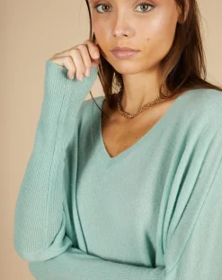 Cashmere Tribu Pulls|Poncho large 100% Cachemire Emma col V amande