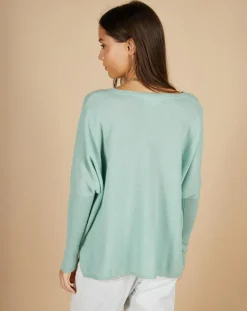 Cashmere Tribu Pulls|Poncho large 100% Cachemire Emma col V amande