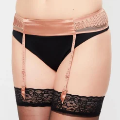 La Perla Lingerie, Nuit|Porte-jarretelles en Soie mélangée Zigzag Soutache crème