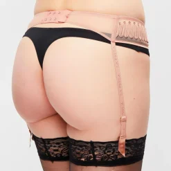 La Perla Lingerie, Nuit|Porte-jarretelles en Soie mélangée Zigzag Soutache crème