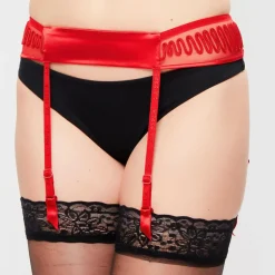 La Perla Lingerie, Nuit|Porte-jarretelles en Soie mélangée Flame Soutache rubis