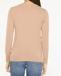 Galeries Lafayette Pulls|Pull 100% Cachemire Yabrid col rond beige