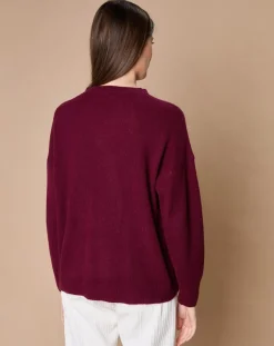Oscar et Louise Pulls|Pull 100% Cachemire 4 fils Ophélie col rond bordeaux
