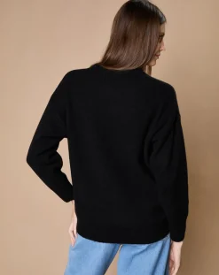 Oscar et Louise Pulls|Pull 100% Cachemire 4 fils Ophélie col rond noir