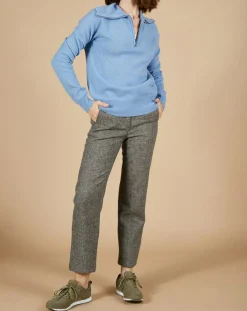 Cashmere Tribu Pulls|Pull 100% Cachemire Audrey col zippé topaze