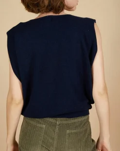 Cashmere Tribu Pulls|Pull 100% Cachemire Bella épaulettes nuit