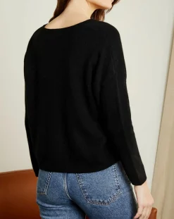Miss Cashmere Pulls|Pull 100% Cachemire Clémence Col rond noir
