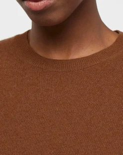 Galeries Lafayette Pulls|Pull 100% Cachemire col rond Zabri marron moyen