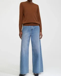 Galeries Lafayette Pulls|Pull 100% Cachemire col rond Zabri marron moyen