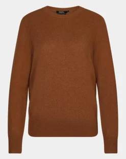 Galeries Lafayette Pulls|Pull 100% Cachemire col rond Zabri marron moyen