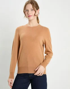 Galeries Lafayette Pulls|Pull 100% Cachemire col rond Zabri camel
