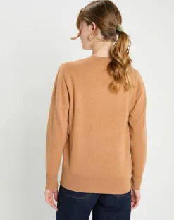 Galeries Lafayette Pulls|Pull 100% Cachemire Col V Zocon camel