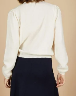Cashmere Tribu Pulls|Pull 100% Cachemire Ines col rond tressé écru