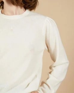 Cashmere Tribu Pulls|Pull 100% Cachemire Ines col rond tressé écru