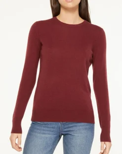 Galeries Lafayette Pulls|Pull 100% Cachemire Yabri col rond bordeaux
