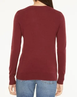 Galeries Lafayette Pulls|Pull 100% Cachemire Yabri col rond bordeaux