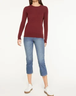 Galeries Lafayette Pulls|Pull 100% Cachemire Yabri col rond bordeaux