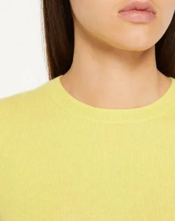Galeries Lafayette Pulls|Pull 100% Cachemire Yabri col rond jaune