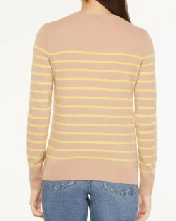 Galeries Lafayette Pulls|Pull 100% Cachemire Yabrir col rond beige/jaune
