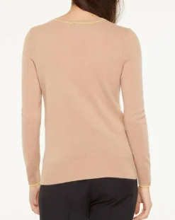 Galeries Lafayette Pulls|Pull 100% Cachemire Yocond col V beige