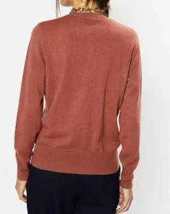 Galeries Lafayette Pulls|Pull 100% Cachemire Zabri col rond bois de rose