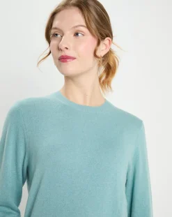 Galeries Lafayette Pulls|Pull 100% Cachemire Zabri col rond bleu/vert
