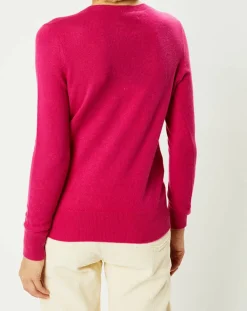 Galeries Lafayette Pulls|Pull 100% Cachemire Zocon col V rose