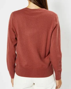 Galeries Lafayette Pulls|Pull 100% Cachemire Zocon col V bois de rose