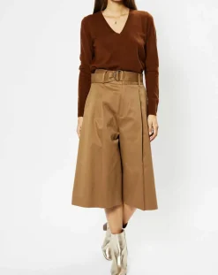 Galeries Lafayette Pulls|Pull 100% Cachemire Zocon col V marron