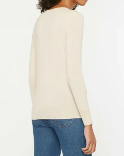 Galeries Lafayette Pulls|Pull 100% Cachemire Zocon col V beige rosé