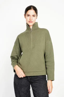 Assuili Sweats|Pull à col montant kaki