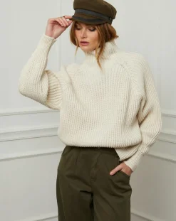 Fleur de cachemire Pulls|Pull 100% Laine Noa beige