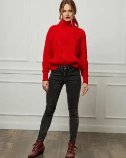 Fleur de cachemire Pulls|Pull 100% Laine Noa rouge