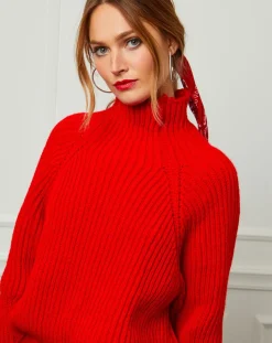 Fleur de cachemire Pulls|Pull 100% Laine Noa rouge
