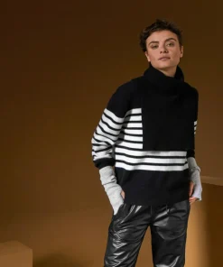 Rodier Pulls|Pull Albane, mariniere, boutons noir